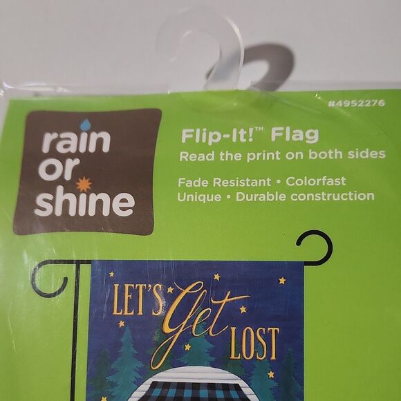 CAMPER FLAG Let's Get Lost Garden  Flip It! Rain Or Shine 12.5" X 18" Camping - Picture 4 of 5